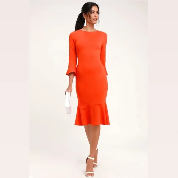 bodycon trumpet dress Velvet Beaded Drape Front Side Slit Trumpet Dress  Camille La Vie